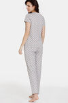 Zivame Basics Knit Cotton Pyjama Set - Gray Violet — thumbnail 4